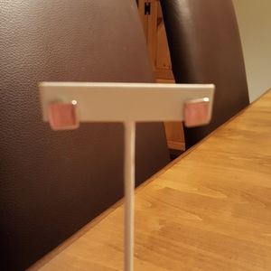 Silver and pink shell earrings